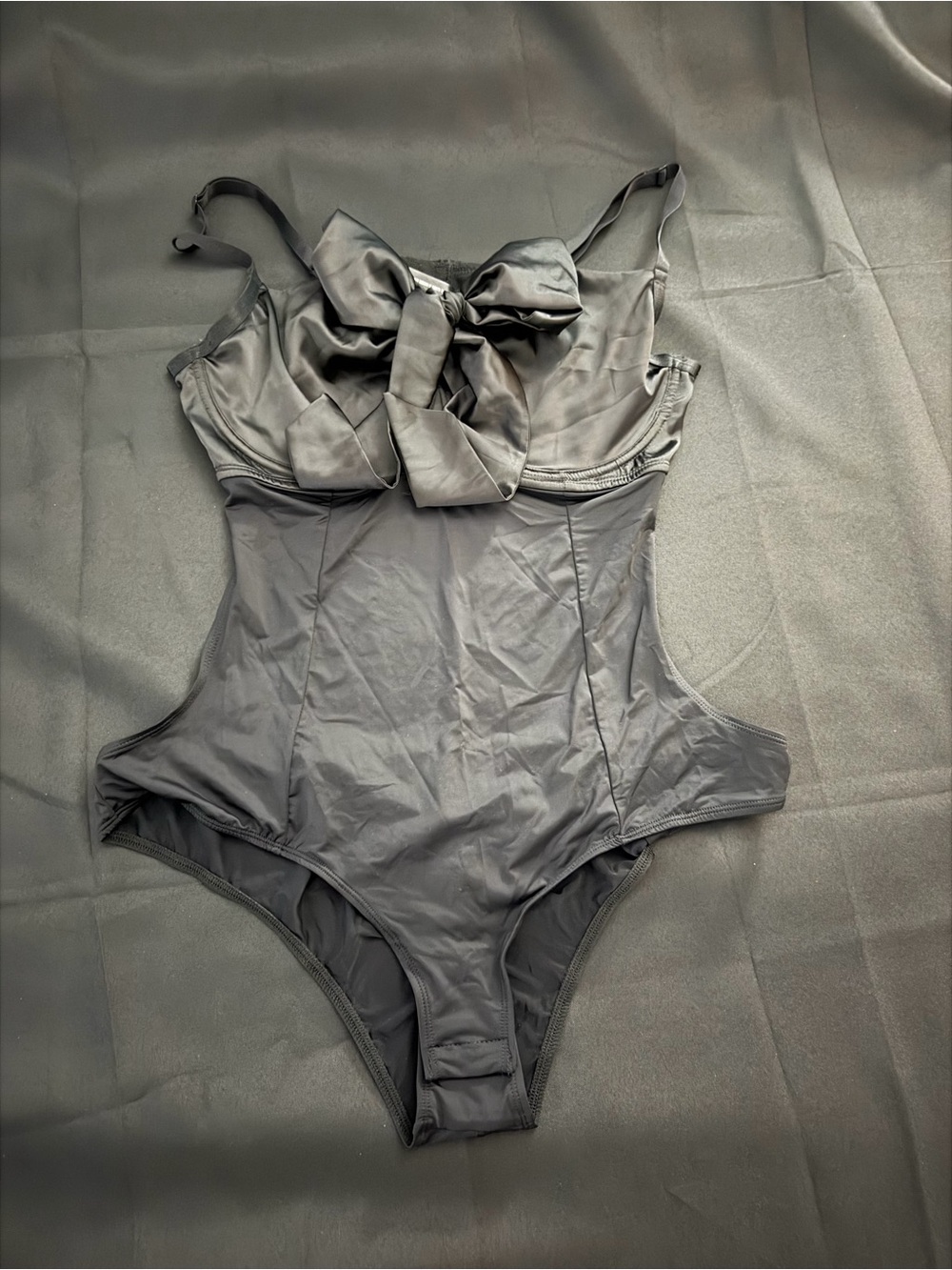 NWT Torrid Black One-Piece Bodysuit with Front Bow Size 1